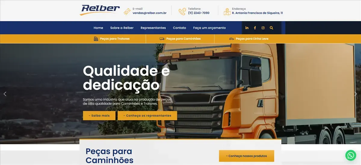 Tela do projeto Relber