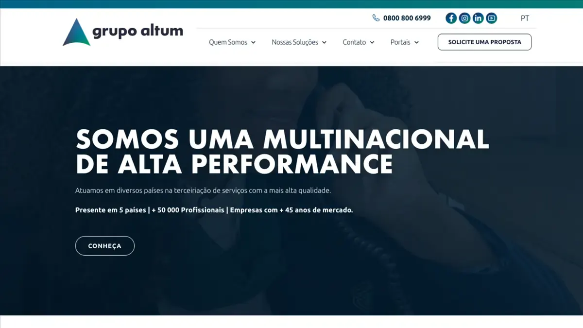 Tela do projeto Grupo Altum