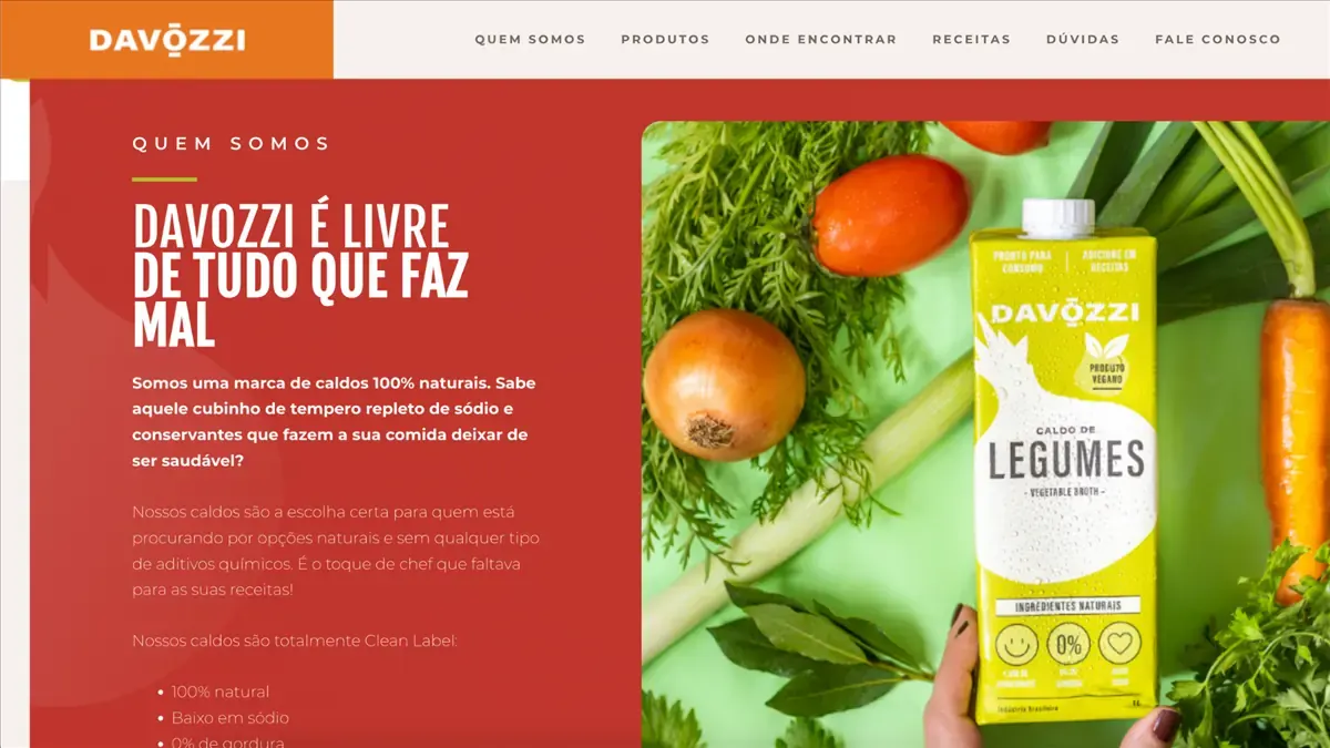 Tela do projeto Caldos da Vozzi