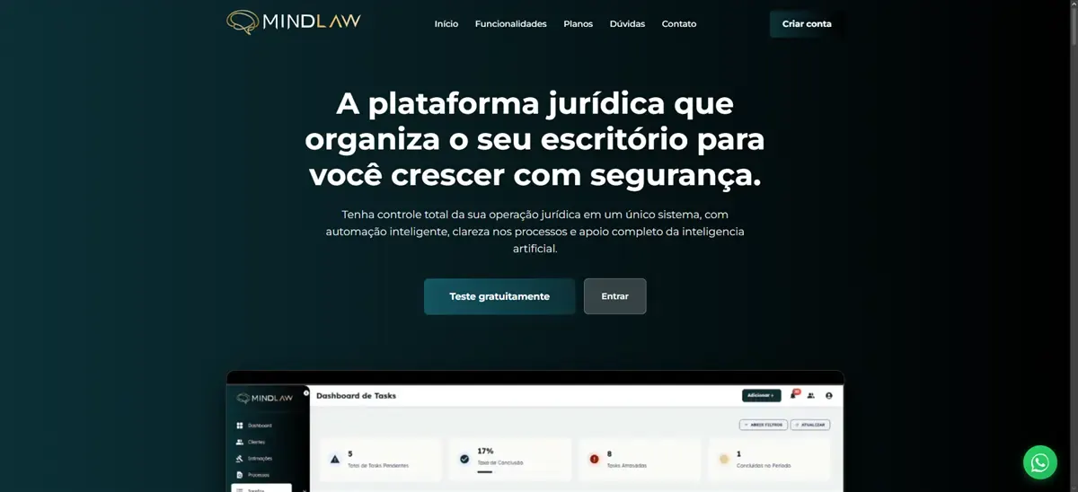 Tela do projeto Mind Law