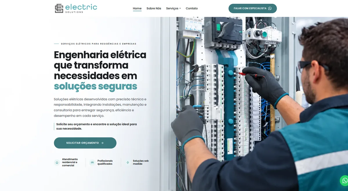 Tela do projeto Electric Solutions